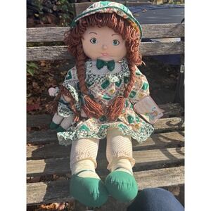 VTG 97 Dandee Lovable Huggable Friends Doll with‎ Baby Doll Green Floral